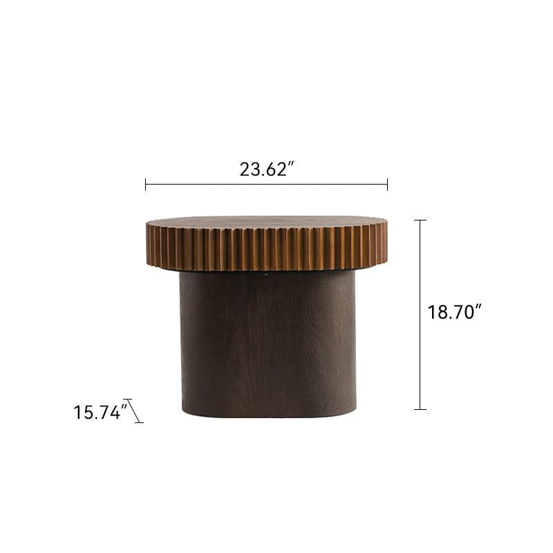Handcrafted Solid Wood Round Nesting Coffee Table Set.