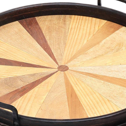 Handmade Wooden Round Tray/Décor & Serving Tray/Platter - 23.5'