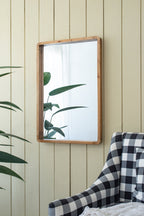 24"x36" Rectangle Wood Mirror, Farmhouse Wall Decor for Living Room Bedroom Entryway - Groovy Boardz