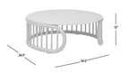 Harper 34.5' Indoor/Outdoor Modern Round Coffee Table, Geige Taupe Aluminum