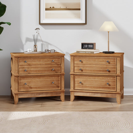 Hazel 3-Drawer Hazel 3-Drawer Side Table for Living Room, Hallway, Entryway, Set of Two (Old SKU:BS315640AAD)