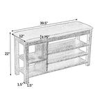 A height-adjustable long shoe-changing bench,made of natural rubberwood,comes with a comfortable seat,concealed storage space and large storage compartments. features natural wood grain.Brown