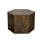 23.62'' Hexagonal Coffee Table Side Table Nightstand Antique Wood