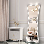 Hollywood Full Length Mirror with Lights Full Body Vanity Mirror with 3 Color Modes Lighted Standing Floor Mirror for Dressing Room Bedroom Wall Mounted Touch Control Silver 63x24