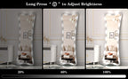 Hollywood Full Length Mirror with Lights Full Body Vanity Mirror with 3 Color Modes Lighted Standing Floor Mirror for Dressing Room Bedroom Wall Mounted Touch Control Silver 63x24