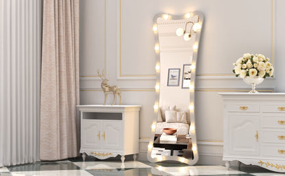 Hollywood Full Length Mirror with Lights Full Body Vanity Mirror with 3 Color Modes Lighted Standing Floor Mirror for Dressing Room Bedroom Wall Mounted Touch Control Silver 63x24