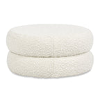 Homary 18.5' Floor Cushion Footrest Ottoman, Ivory White Boucle