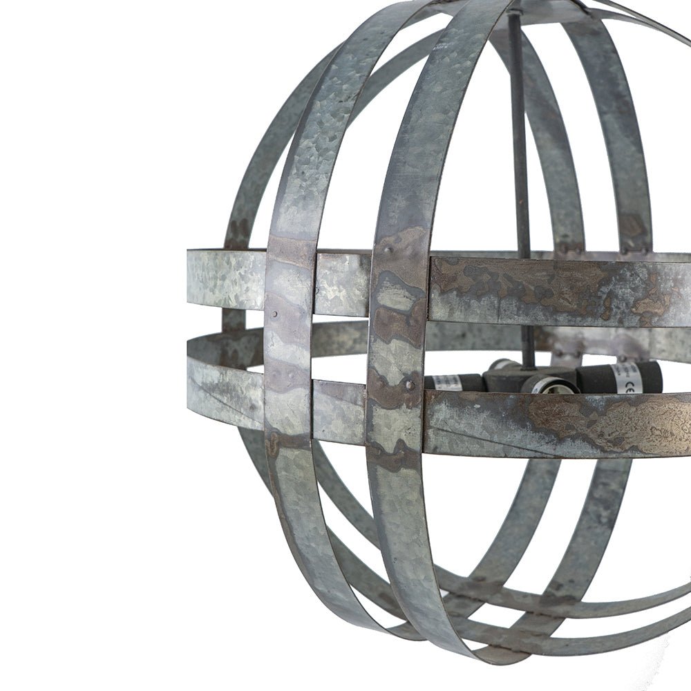 4 - Light Galvanized Chandelier, Hanging Light Fixture with Adjustable Chain for Kitchen Dining Room Foyer Entryway, Bulb Not Included - Groovy Boardz