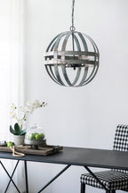 4 - Light Galvanized Chandelier, Hanging Light Fixture with Adjustable Chain for Kitchen Dining Room Foyer Entryway, Bulb Not Included - Groovy Boardz