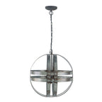 4 - Light Galvanized Chandelier, Hanging Light Fixture with Adjustable Chain for Kitchen Dining Room Foyer Entryway, Bulb Not Included - Groovy Boardz