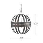 4 - Light Galvanized Chandelier, Hanging Light Fixture with Adjustable Chain for Kitchen Dining Room Foyer Entryway, Bulb Not Included - Groovy Boardz