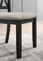 indvale Cross-Buck Wood 5-Piece Dining Set in Black - Groovy Boardz