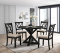 indvale Cross-Buck Wood 5-Piece Dining Set in Black - Groovy Boardz