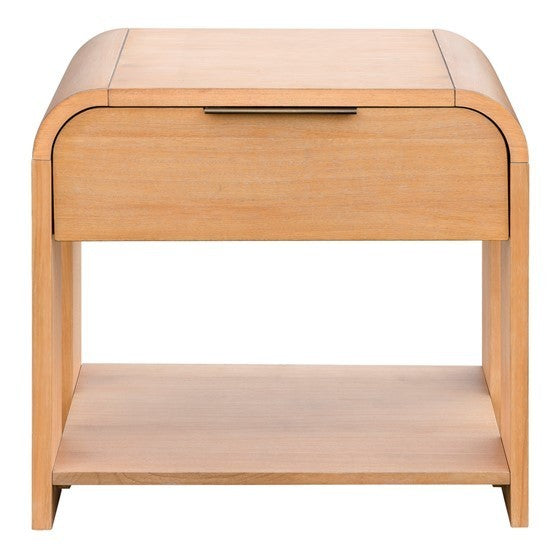 Modern One Drawer Waterfall Nightstand