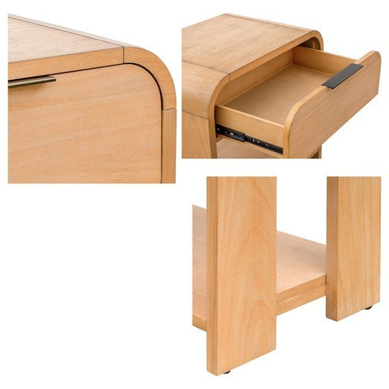 Modern One Drawer Waterfall Nightstand - Groovy Boardz