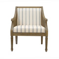 Isla Accent Armchair with Natural Wood and Cane Accents, Beige Polyester Upholstery, 27.5 x 29 x 32.25 inches Accent Chair