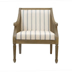 Isla Accent Armchair with Natural Wood and Cane Accents, Beige Polyester Upholstery, 27.5 x 29 x 32.25 inches Accent Chair