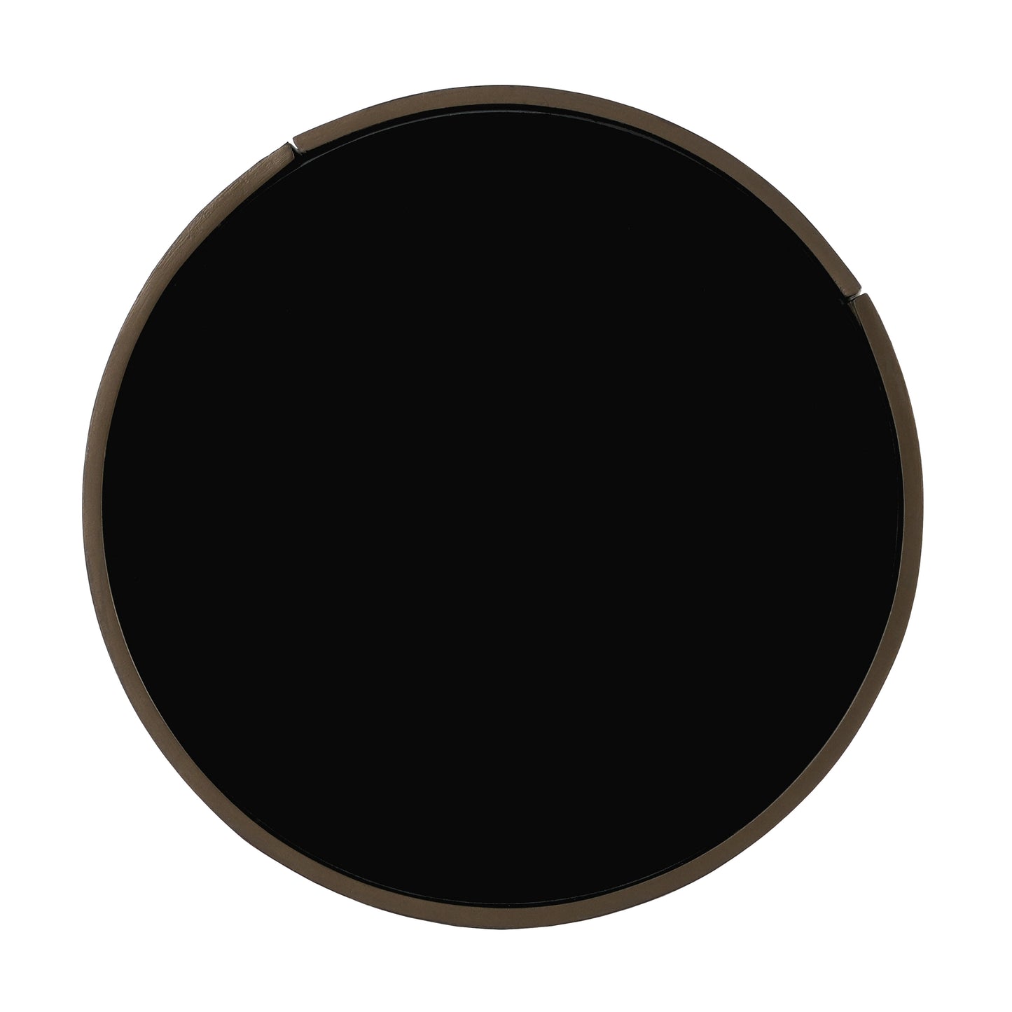 Elegant MDF Italian High-Grade Double-Layer Storage Round Side Table in Brown and Black with Tempered Glass Top