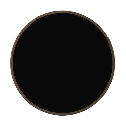 Elegant MDF Italian High-Grade Double-Layer Storage Round Side Table in Brown and Black with Tempered Glass Top