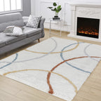 Loft Shag GC_CZY1001 Ivory 7 ft. 10 in. x 9 ft. 10 in. Shaggy Area Rug