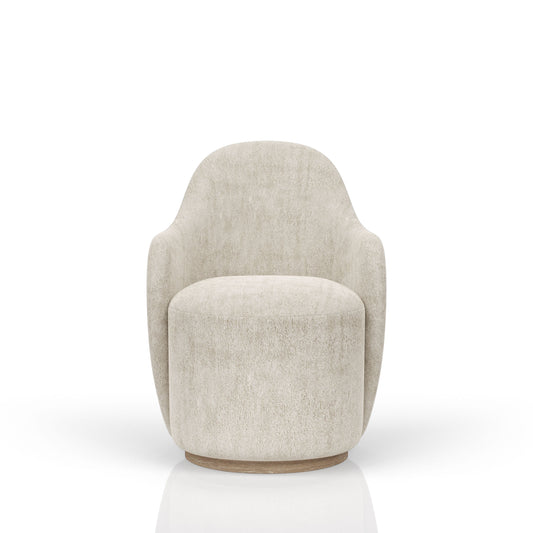 Cocoa and Ivory Swivel Barrel Chair