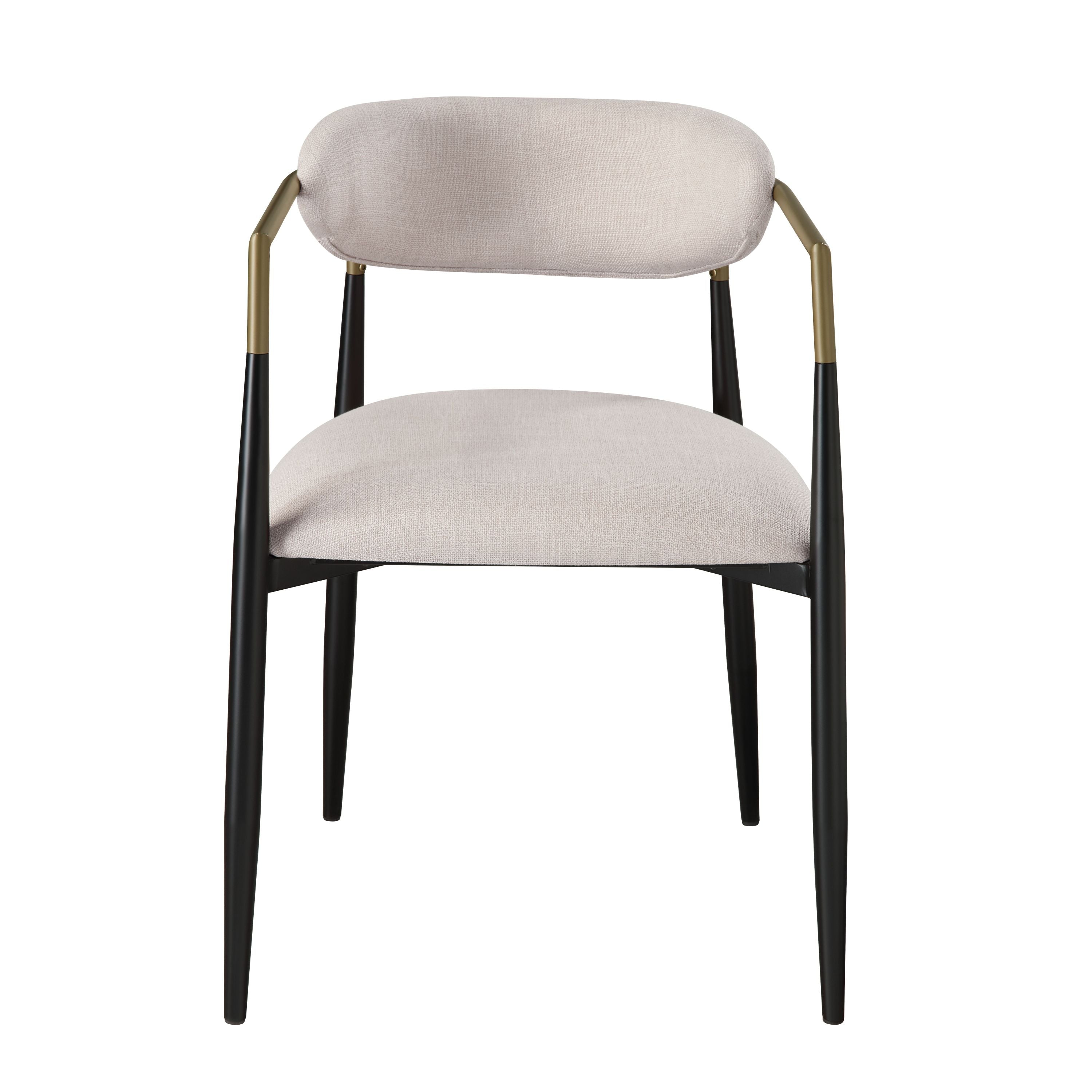 Jaramillo Beige Linen & Black Finish Side Chair (Set of 2)