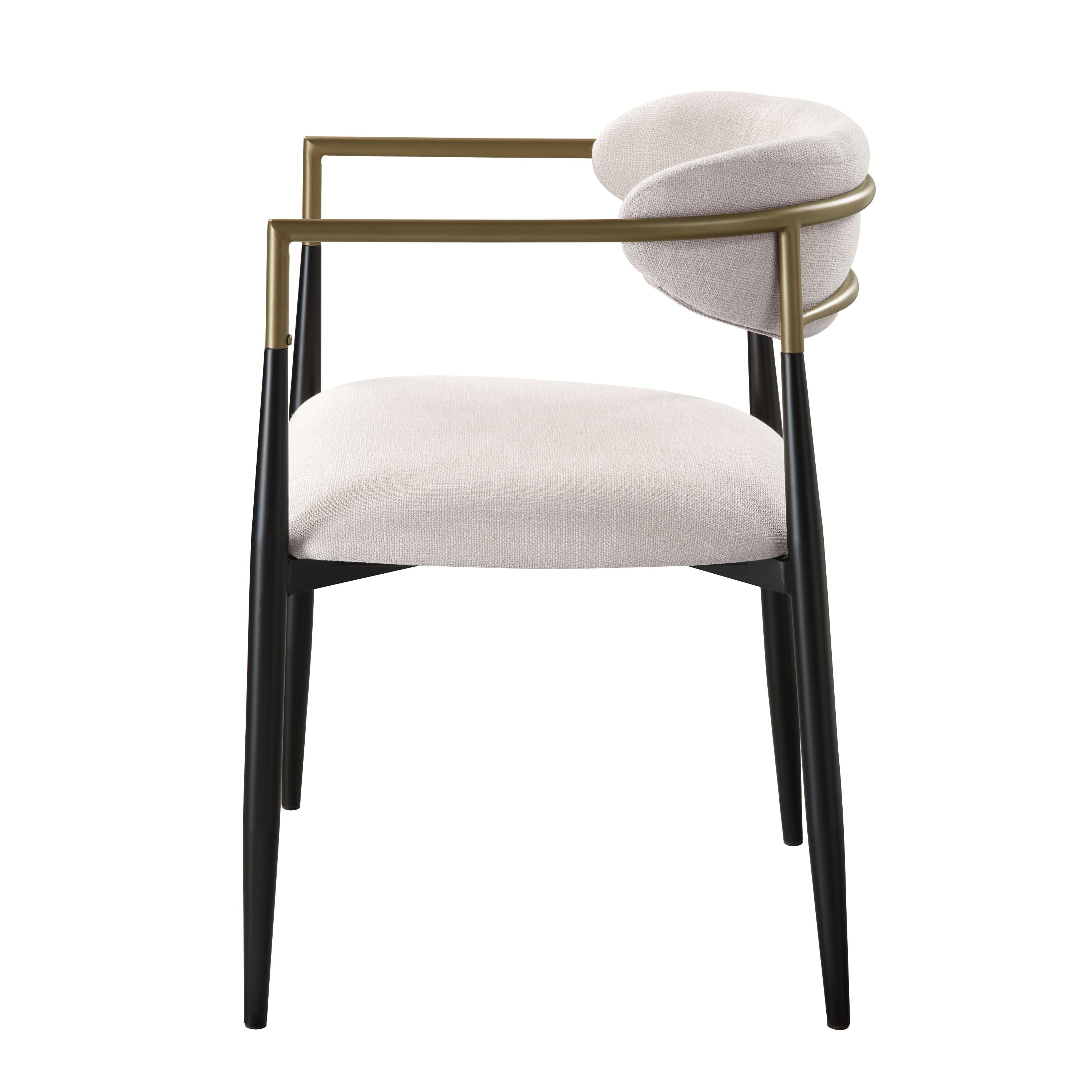 Jaramillo Beige Linen & Black Finish Side Chair (Set of 2)