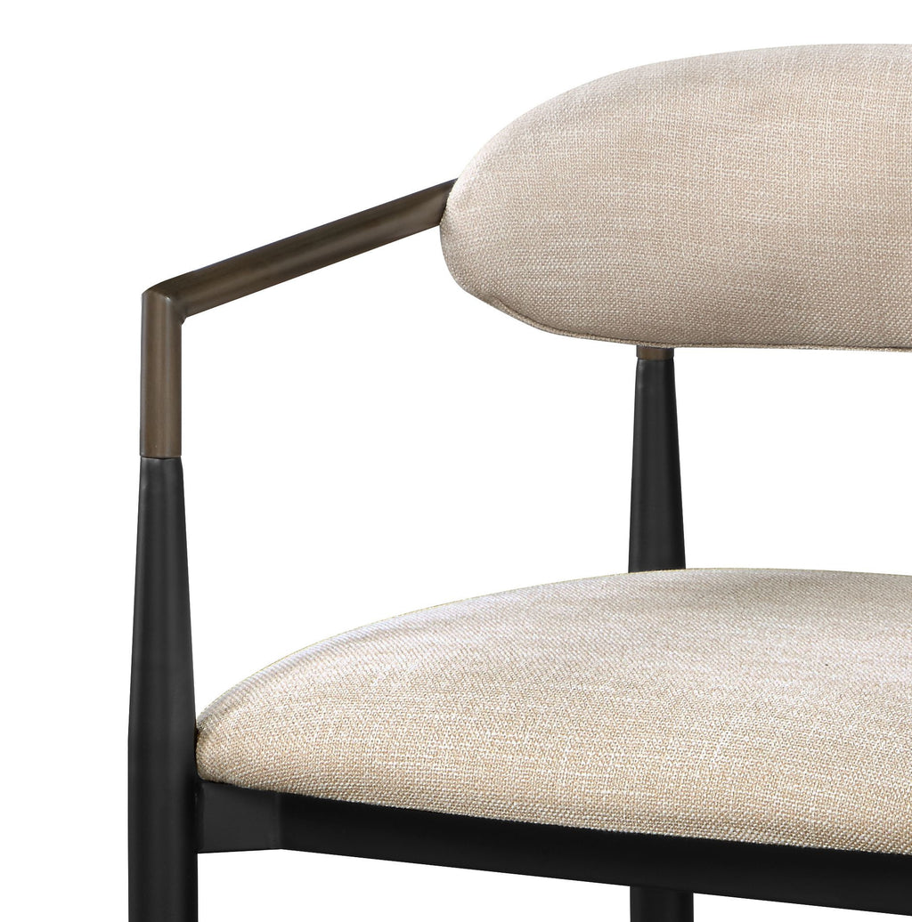 Jaramillo Beige Linen & Black Finish Side Chair (Set of 2)