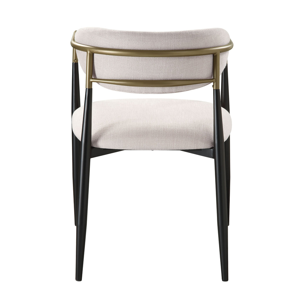 Jaramillo Beige Linen & Black Finish Side Chair (Set of 2)