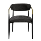 Jaramillo Black Chenille & Black Finish Side Chair (Set of 2)