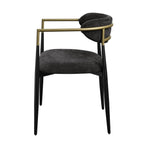 Jaramillo Black Chenille & Black Finish Side Chair (Set of 2)