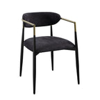 Jaramillo Black Chenille & Black Finish Side Chair (Set of 2)