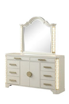 Jasmine Beige Wood 8-Drawer Dresser w/ LED Light Dresser