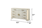 Jasmine Beige Wood 8-Drawer Dresser w/ LED Light Dresser