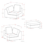 Jasmine 2 Seater Sofa and Ottoman