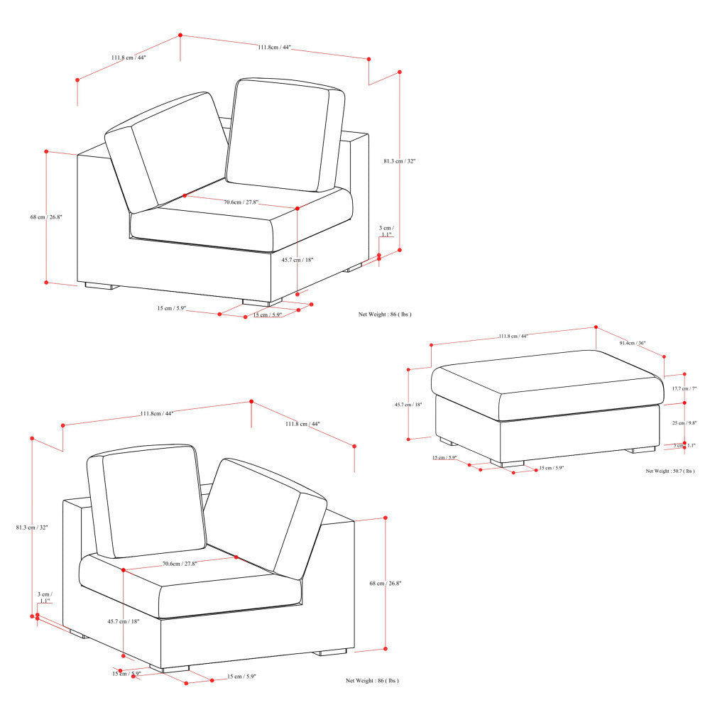 Jasmine 2 Seater Sofa and Ottoman
