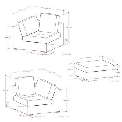 Jasmine 2 Seater Sofa and Ottoman