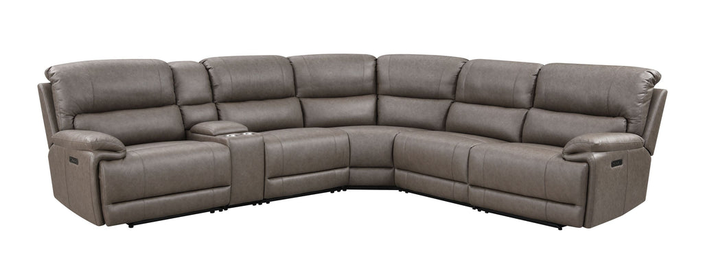 Kantu Brown Synthetic Leather Motion Sectional Sofa