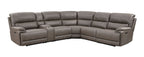 Kantu Brown Synthetic Leather Motion Sectional Sofa