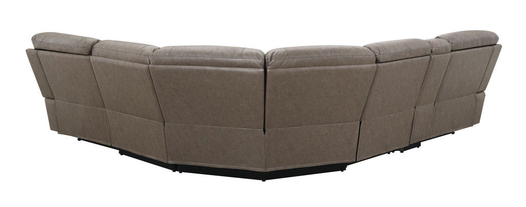 Kantu Brown Synthetic Leather Motion Sectional Sofa