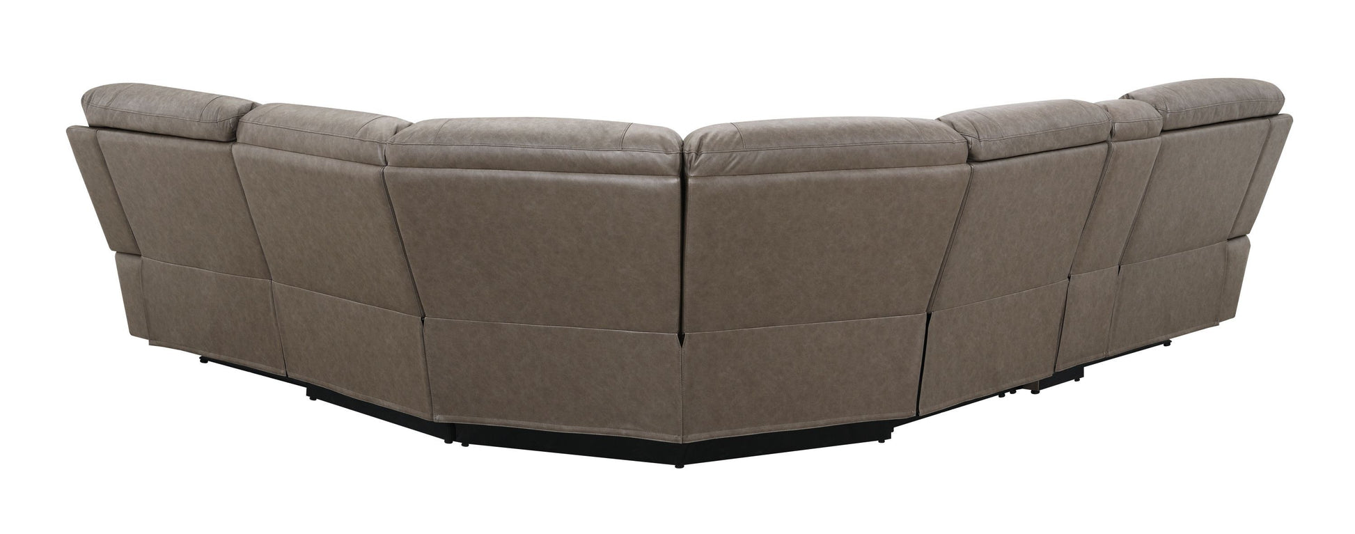 Kantu Brown Synthetic Leather Motion Sectional Sofa