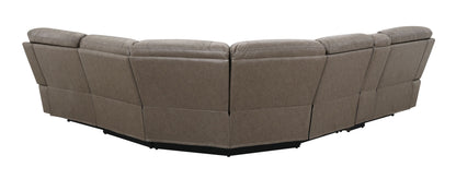 Kantu Brown Synthetic Leather Motion Sectional Sofa