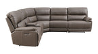 Kantu Brown Synthetic Leather Motion Sectional Sofa