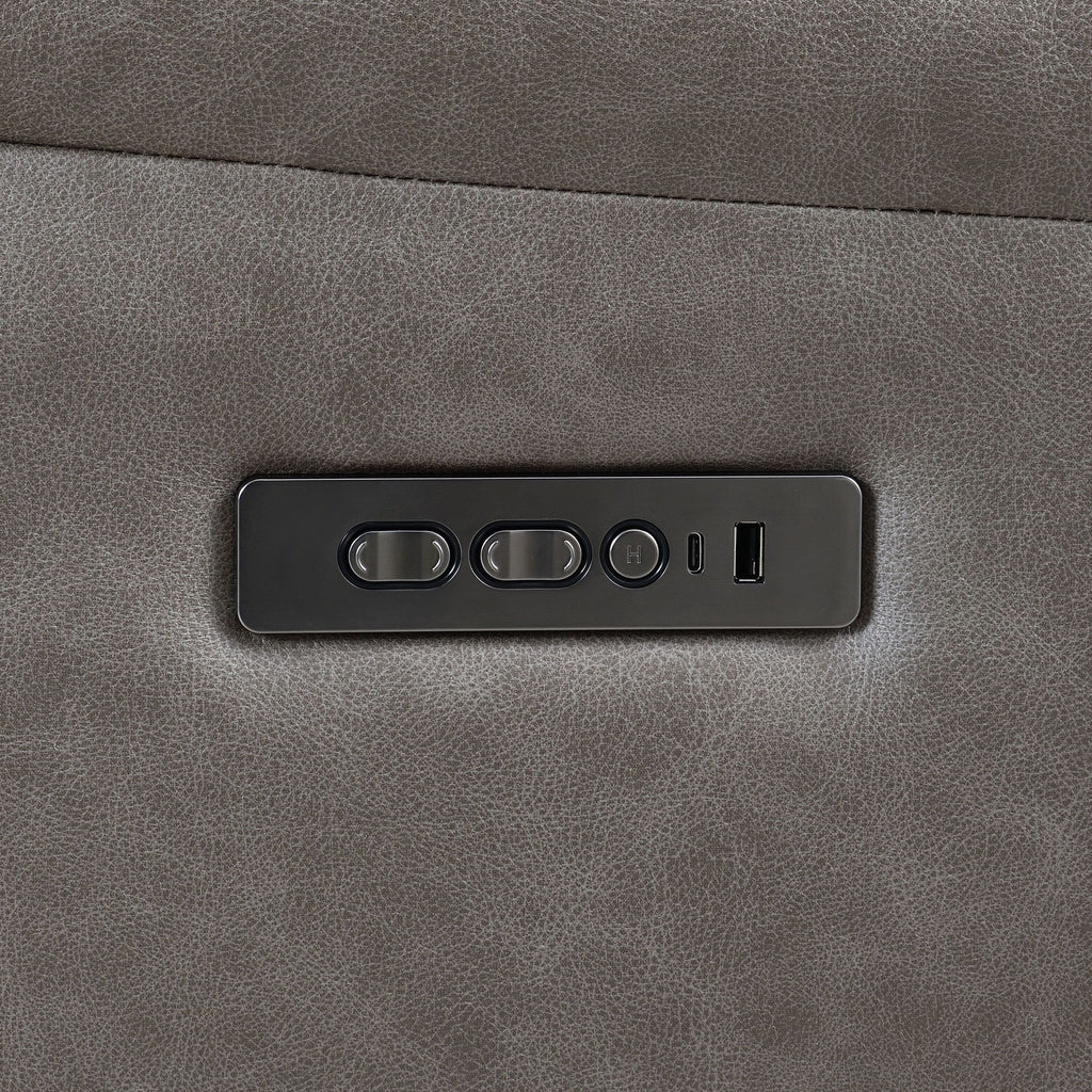 Kantu Brown Synthetic Leather Motion Sectional Sofa