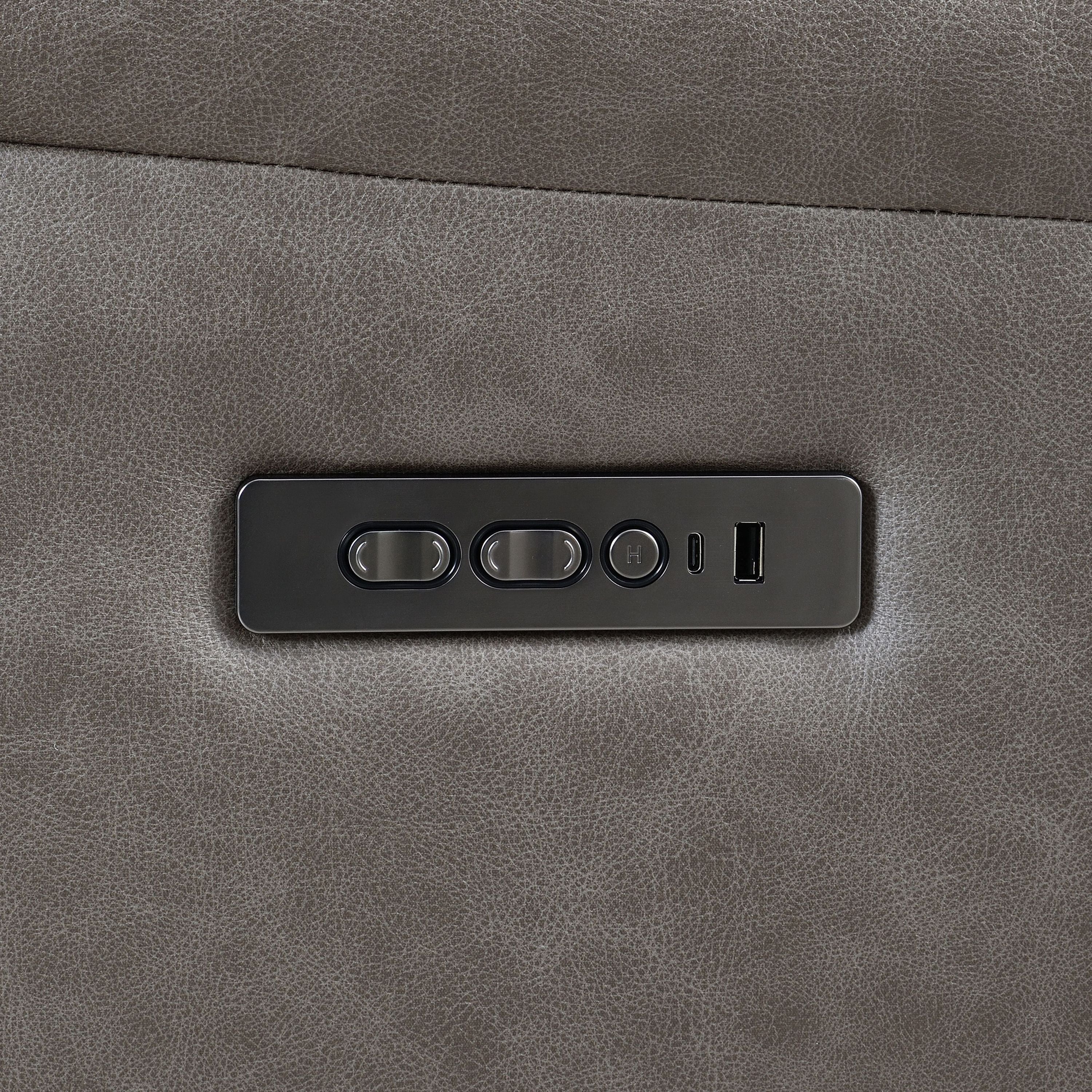 Kantu Brown Synthetic Leather Motion Sectional Sofa