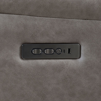 Kantu Brown Synthetic Leather Motion Sectional Sofa