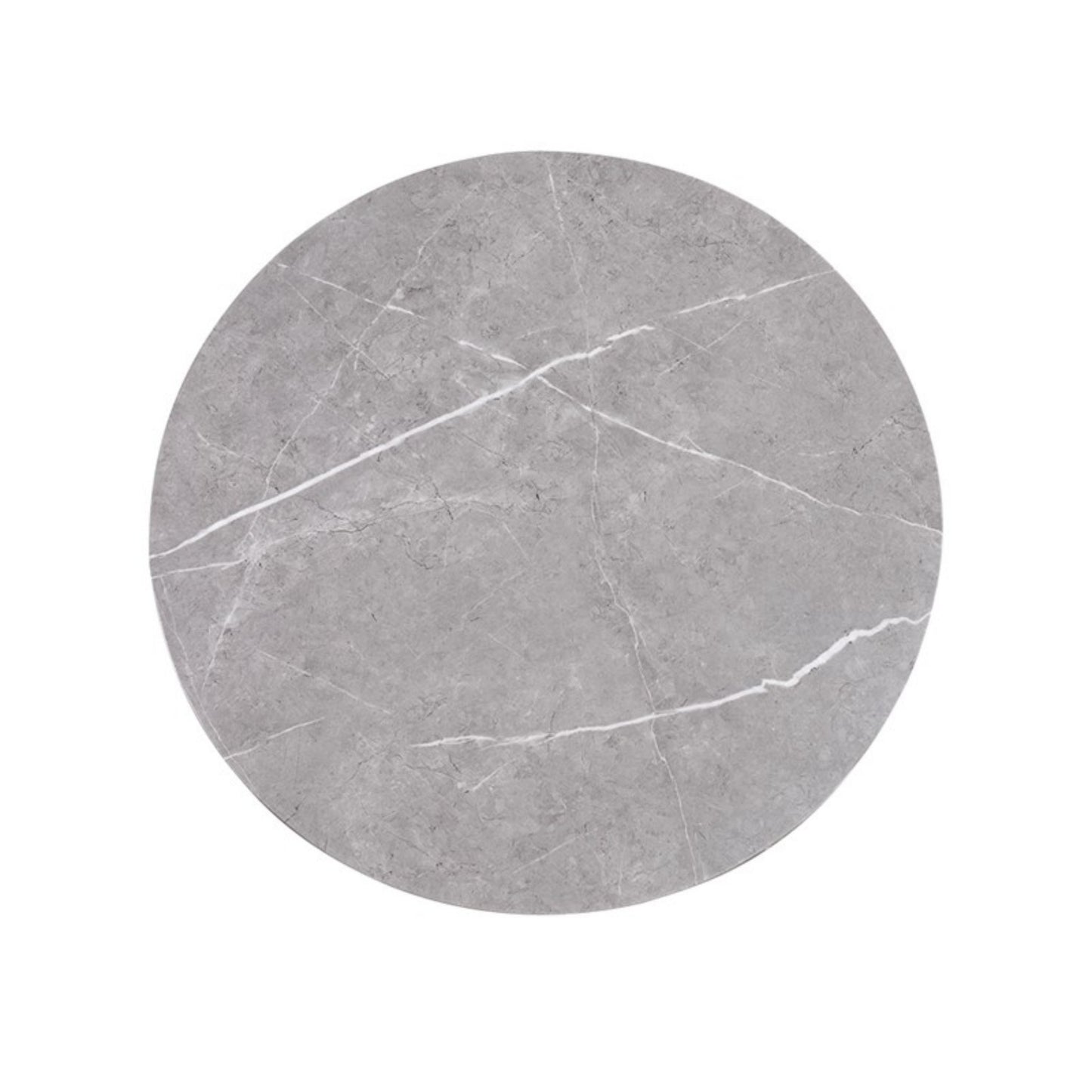 Keegan Round Coffee Table with Shelf Faux Marble Top Oak MDF Coffee Table