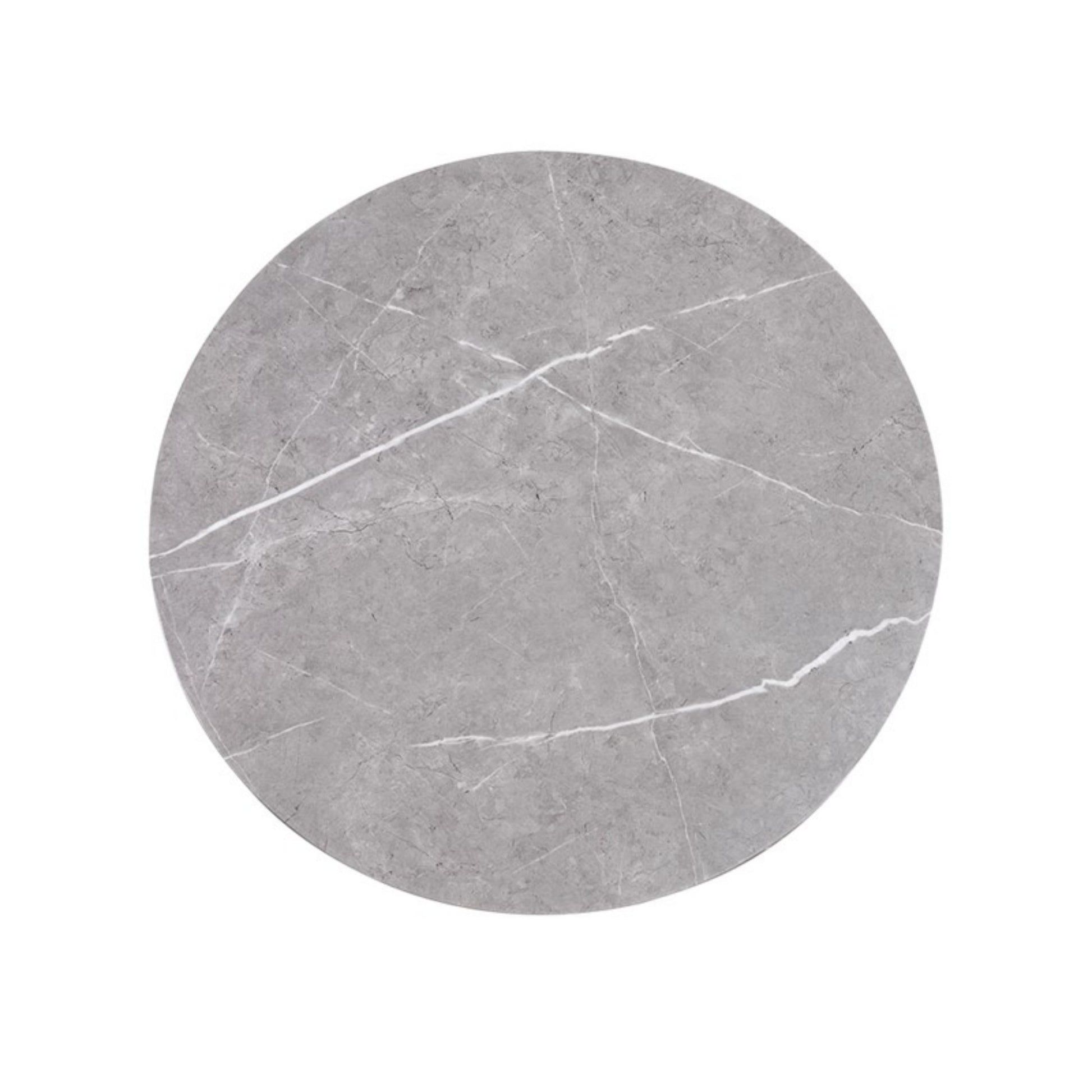 Keegan Round Coffee Table with Shelf Faux Marble Top Oak MDF Coffee Table