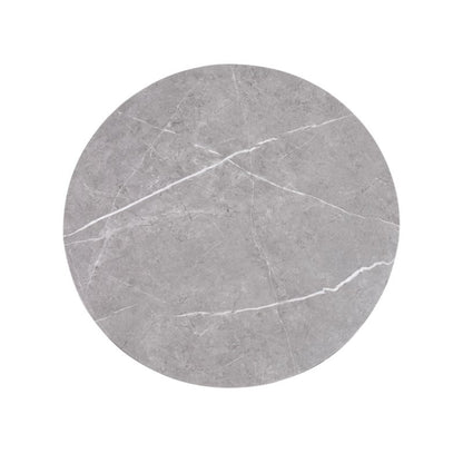 Keegan Round Coffee Table with Shelf Faux Marble Top Oak MDF Coffee Table