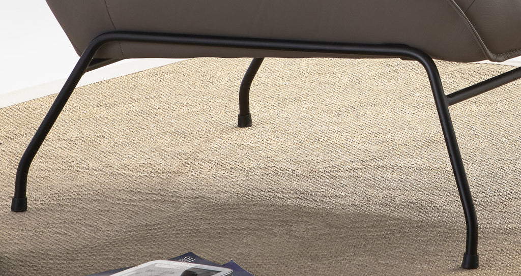 Jabel Khaki Top Grain Leather Accent Chair & Ottoman